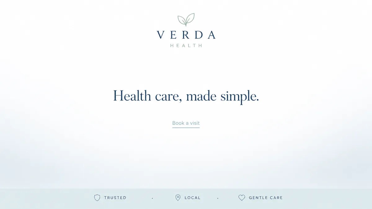 Dental clinic website design example